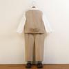 Boys Pinstripe Waistcoat 4 Piece Gentleman Suit White Shirt Bow Straight Pants Kids Wedding Flower Boy Birthday Photo Children Formal Outfit Set