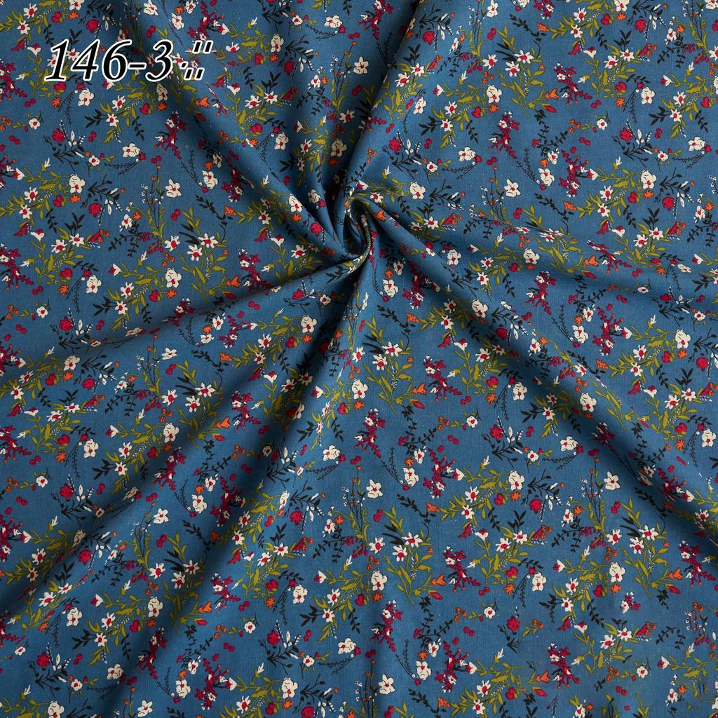 145x100cm Cotton Linen Small Floral Printed Fabric For Women's Clothing, Decorative Fabric DIY Handmade Sewing Cloth Fabric