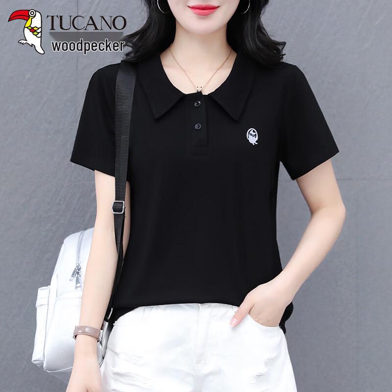 

Женская вышитая футболка-поло с коротким рукавом Woodpecker 3XL