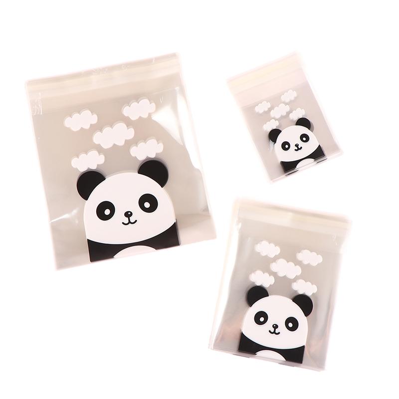 100Pcs/Pack Panda Decoration Self-Adhesive Cookies Bag Wedding Candy Bags