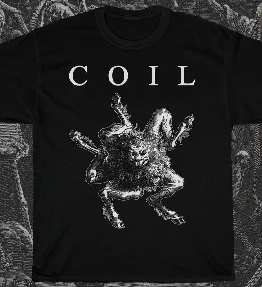Unisex Short Sleeve Crew Neck Cotton T Shirt Coil Demon L