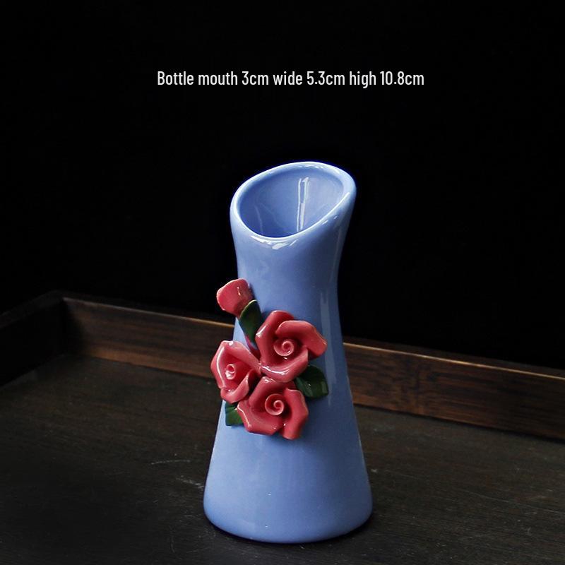 Handcrafted Ceramic Mini Vase for Fresh Flowers - Colorful Desktop Ornaments