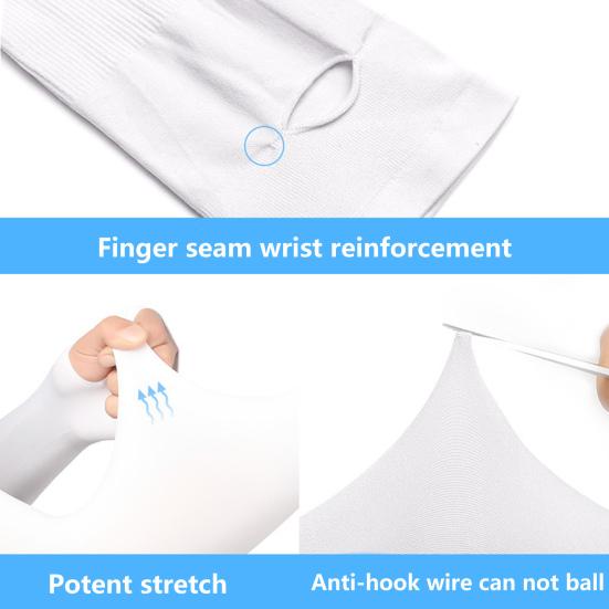 1 Pair Arm Sleeves UV Protection High Elasticity Nylon Sweat Absorbing Cooling Cycling Arm Sleeves for Exercise