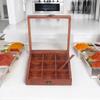 Wooden Spice Box With 9 Partitions & Spoon, Spice Container For Kitchen, Masala Dabba, Namakdani For Kitchen, Wooden Masala Box,