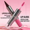 Lápiz Delineador de Labios 2en1 Cónico Degradado Marrón Nude Brillo de Labios Espejo Delineador de Labios Mate Impermeable Contorno de Labios Maquillaje No Pegajoso