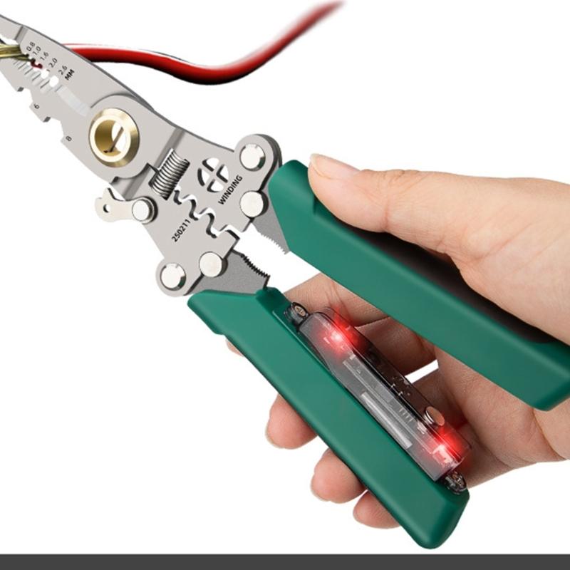 Stainless Steel Wire Strippers Double Function Electrical Tool Nonslip Design Ideal for Electricians and DIY Enthusiasts