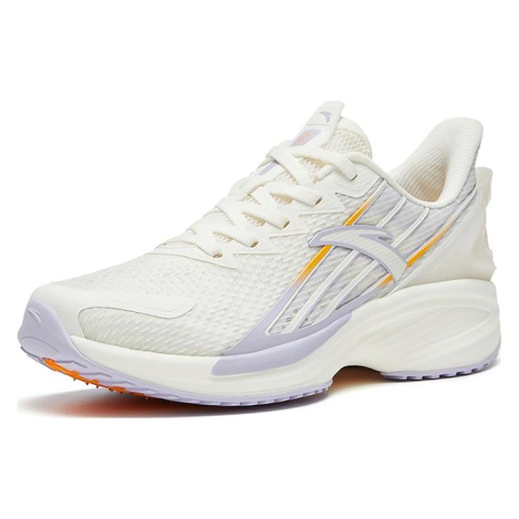 New Anta A Grip Pro Lightweight Wear resistant And Non slip Low Top Running Shoes Women's White Purple Yellow 122325585-4