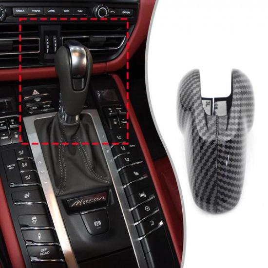 ABS Carbon Fiber Gear Shift Knob Cover Trim For Porsche Macan 95B 2014-