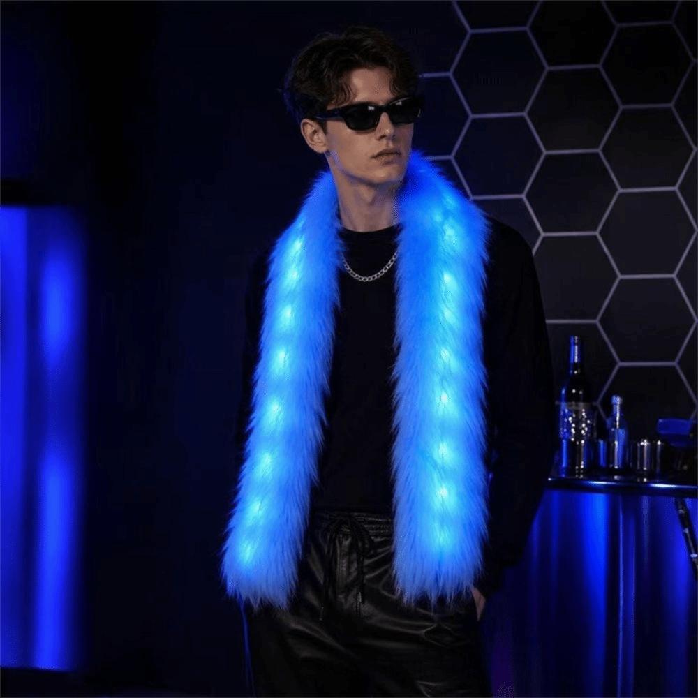 Light Up LED Flash Scarf Fluffy Winter Plush Scarf Fashion Christmas Decoration  Concert