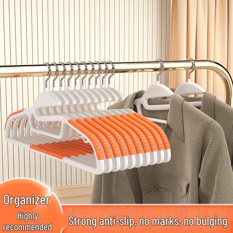 Non-Slip Double-Position Thick Plastic Clothes & Coat Hanger for Bedroom Storage
