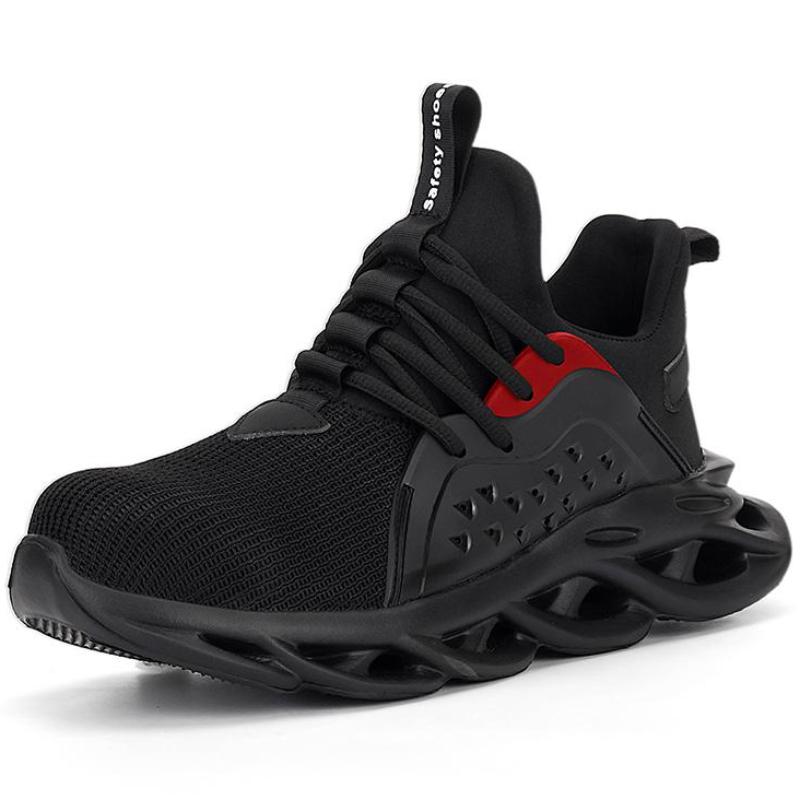 

Новые мужские защитные туфли со стальным носком, рабочие кроссовки, женские ботинки, большие размеры 36-48, дышащая обувь для активного отдыха 43 чёрный