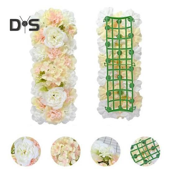 Simulated Flowers Combo Artificial Flowers In Rows Realistic Faux Silk Flowers with Back Frame for DIY Wedding Arch Backdrop Party Decor
