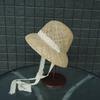 Japanese Cute Retro Salty Grass Seaweed Bell-Shaped Pot Hat Woven Straw Hat Female Summer Sunshade Sun Protection Holiday Beach Fisherman