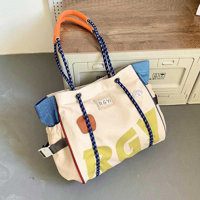 

Japanese Girls Large Capacity Underarm Tote Bag, New Women s Student Printed Letter Hand-held Shoulder Bag, Commuting Bags білий