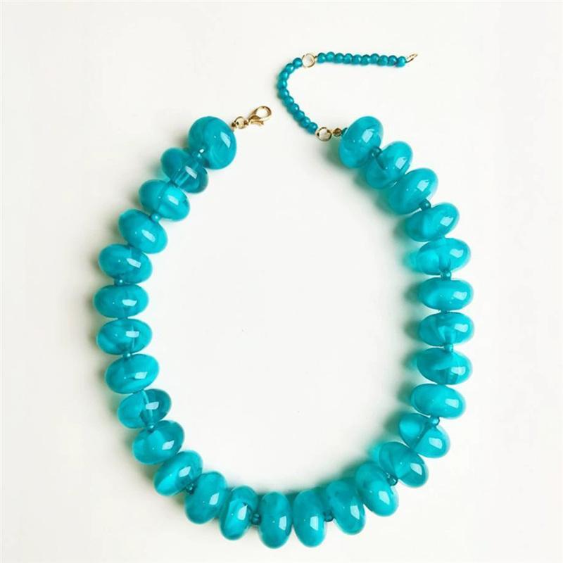 Collana Casual alla Moda con Perline in Resina Dopamina Charms Gioielli Chunky Adatta per Donne Uso Quotidiano Vacanze