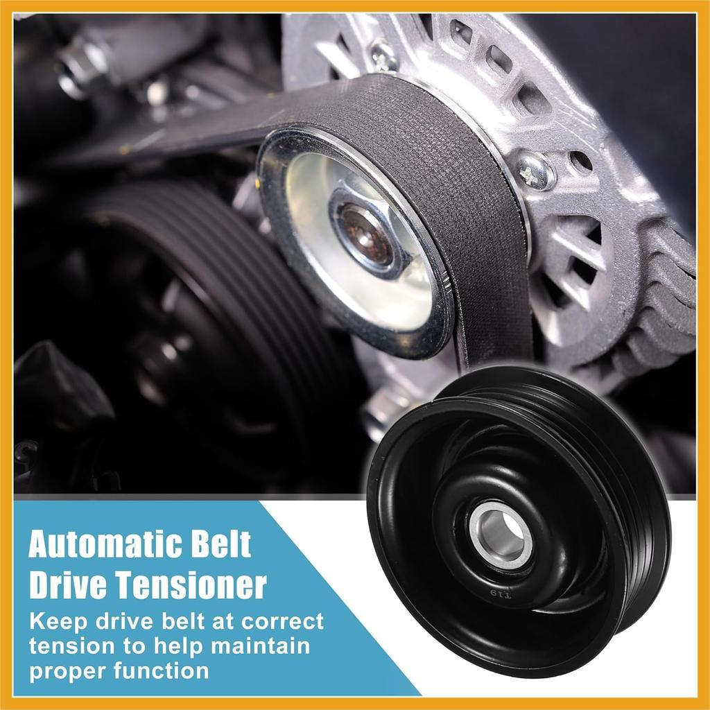 Drive Belt Tensioner Assembly Accessory Idler Pulley No.8844026100 for Toyota T100 95-98 Black Metal Replacement