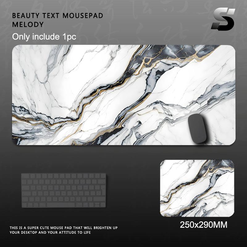 MultiSize Marble Design Mouse Pad Non Slip Base Soft Smooth Surface Stitched Edges Desk Mat For Gamer Office Daily Computer Use