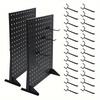 1Set Iron Jewelry Display Rack with 12 Hooks Metal Perforated Panel Jewelry Stand Holder Efficient Simple Display Shelves