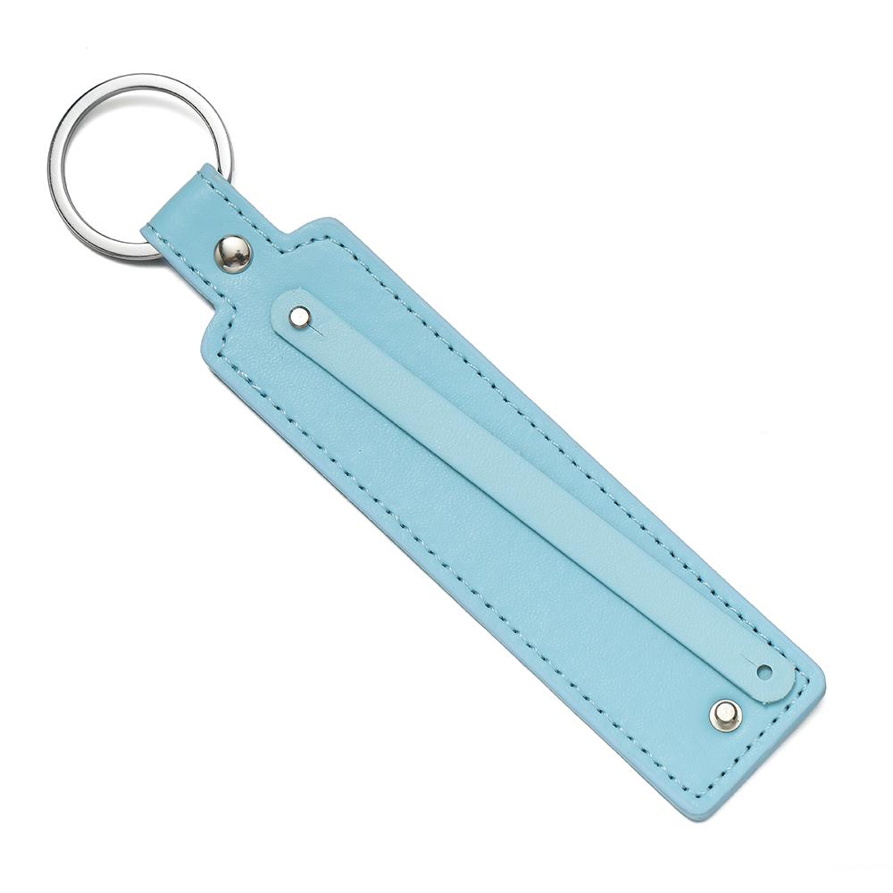 1pc Creative PU Leather Keychain Business Gift Leather Party Blank Car Key Chains Simple Metal Key Rings DIY Accessories