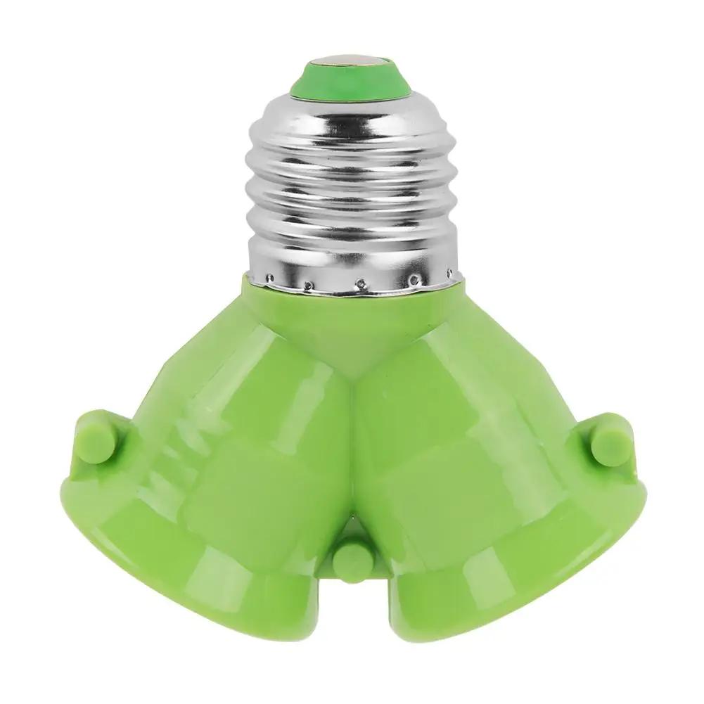 2 In 1 Double E27 Socket Base Bulb Extender Splitter Contact Adapter Converter Plug Halogen Light Lamp Bulb Holder Copper