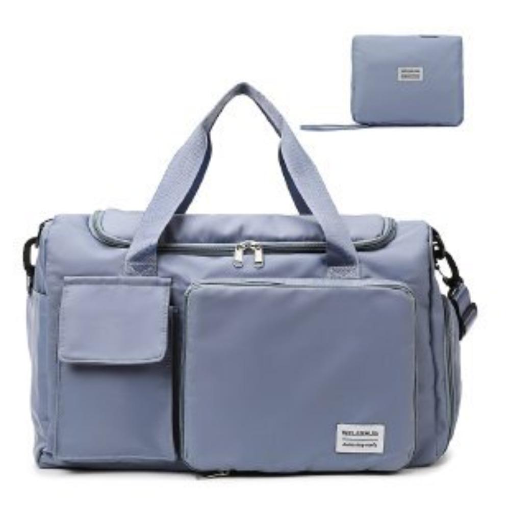New large-capacity luggage bag foldable shoulder bag swimming fitness fashion oblique span bag dry and wet separation travel bag