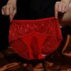 Men's lace underwear with jj set, oily stockings underwear, ultra-thin and breathable summer fully transparent briefs
