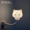 USB Night Light LED Cute Cartoon Voice Control Night Lamp Bear Kitten forBaby Kid Bedroom Eye Protection Decoration Bedside Lamp