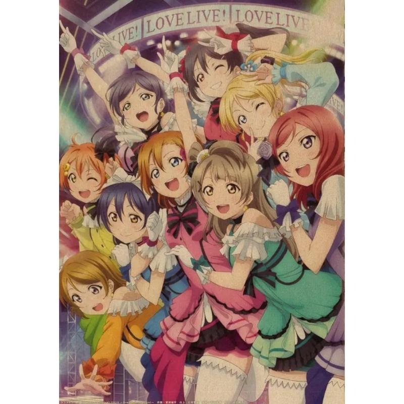 Love Live School Idol Project Anime Posters Retro Poster Home Decor Wall Art Canvas Painting Photos for Children's Room Decor