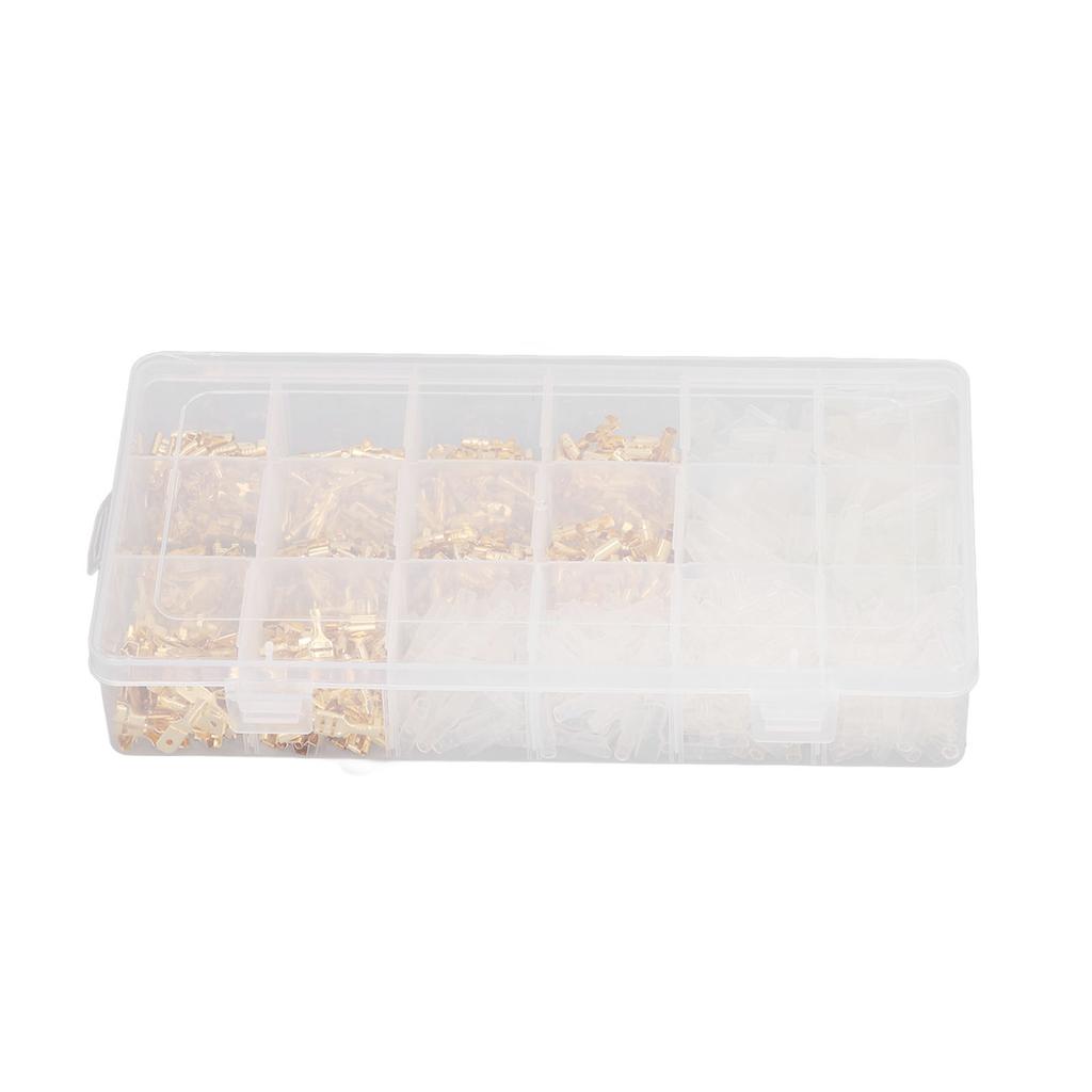 1000Pcs Male Female Blade Terminal Set Flame Retardant PVC Insulated Gold Blade Terminal Connector