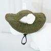Adjustable Pets Sun Hat Wide Brim Corduroy Dogs Fisherman Cap with Ear Holes Outdoor Walking Sun Protection Hat for Dogs Cats