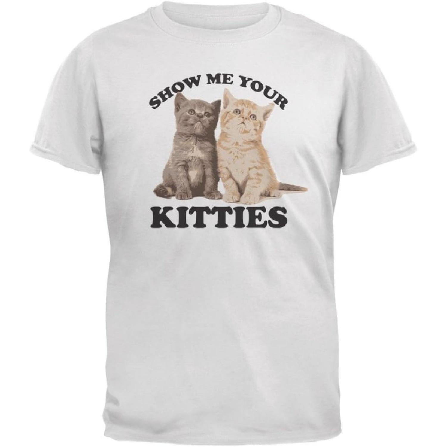 Мир животных Покажи своих котят Белая взрослая футболка - Средняя S