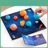 Quebra-cabeça do Sistema Solar de Madeira com Oito Planetas Para Crianças Brinquedo Educativo Jogo de Correspondência de Planetas Auxílio de Aprendizagem
