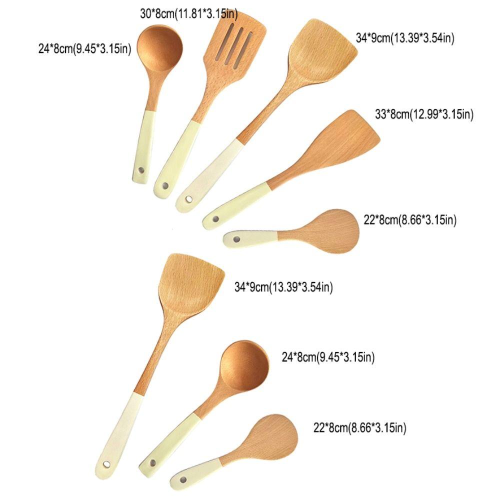 3/5 Pcs Long Handle Wooden Cooking Kitchenware Set Non-stick Cooking Utensil Set  Non-stick Pan