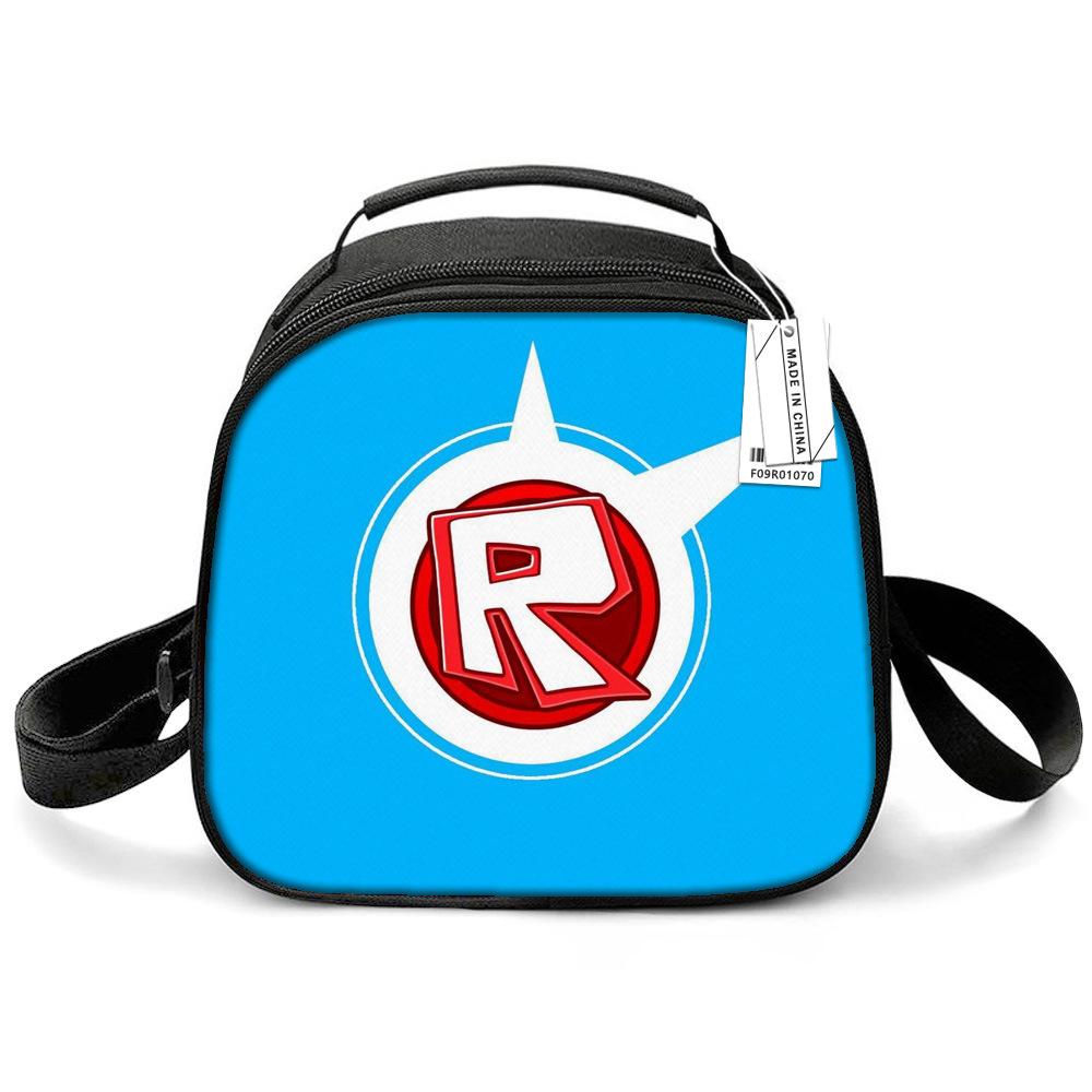 Lunch Bag Primary School Picnic Bag Round Ice Pack Rob Ross Printed Shoulder Portable Cartoon Meal Bag