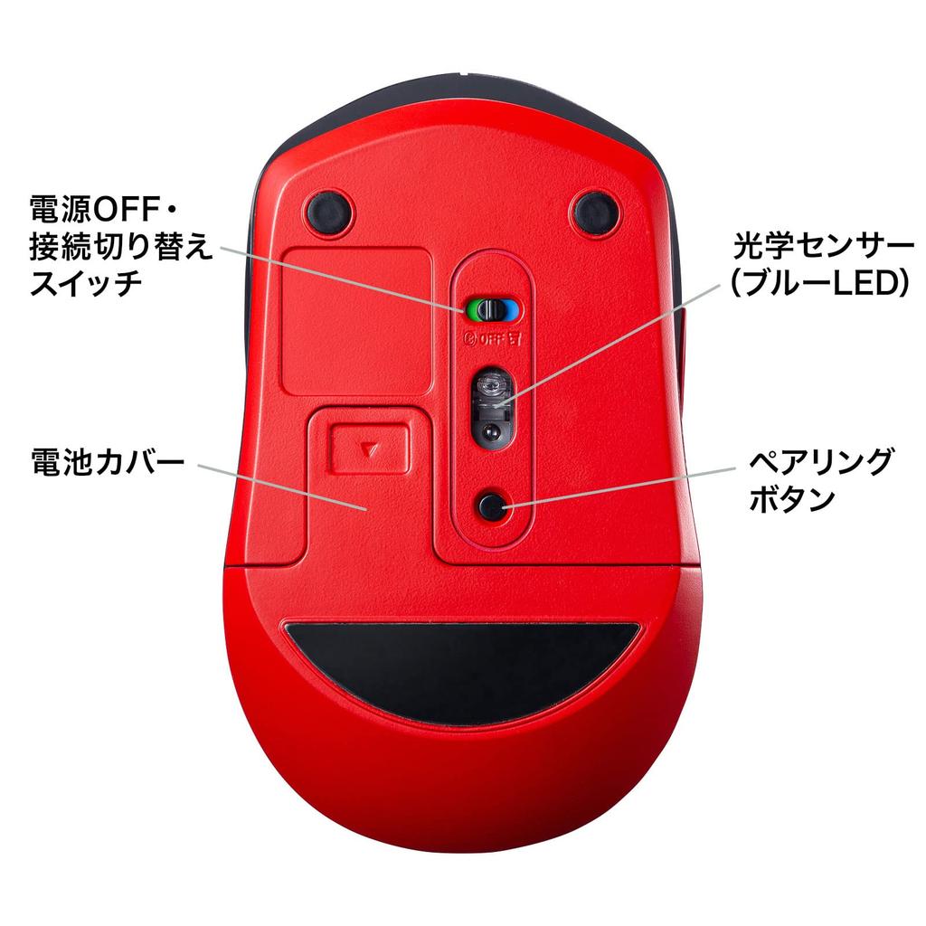 Sanwa Supply Mouse Combo Wireless Silent Blue 5 Buttons Medium Black x (Bluetooth + 2.4GHz Compatible), Buttons, LED, (Back/Forward Buttons), Size,