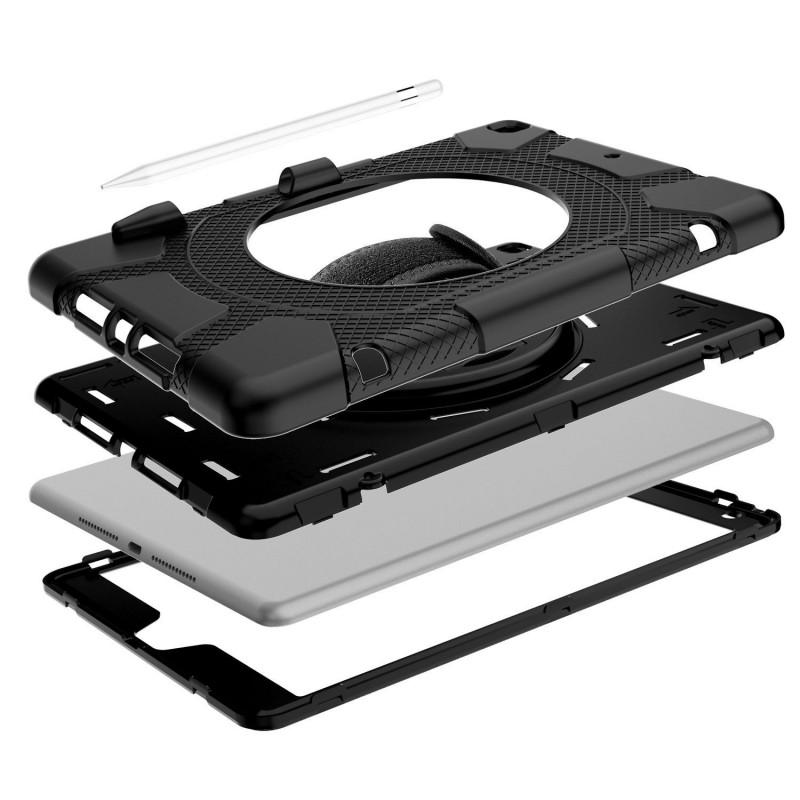 360 Rotation Wristband Stand IPad 10.2 7th 8th 9th Gen Full Body Shockproof Silicone Case