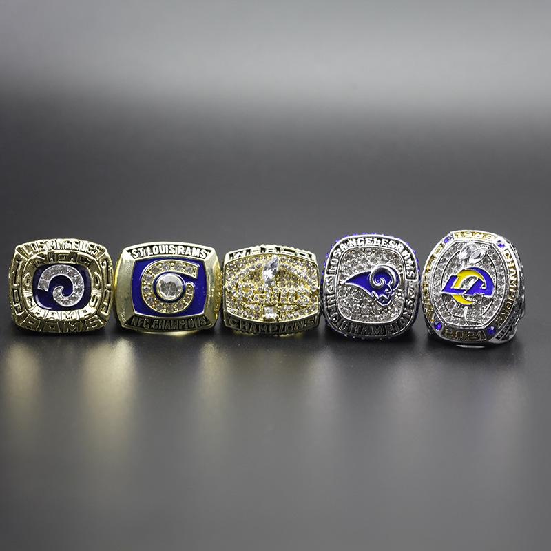 Los Angeles Rams 5-Piece NFL Championship Ring Set Gift Box Size 11