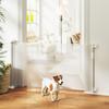 Stair Safety Gate Extendable 0-136cm 87 Cm High Door Safety Gate for Pets 142 X 10 X 87 Cm White