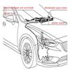 7 stk/sett Frontruteviskerarm Spylerdyser 4-veis justerbar Tilbakeslagsventil Slange 2m T-stykke Rett stykke