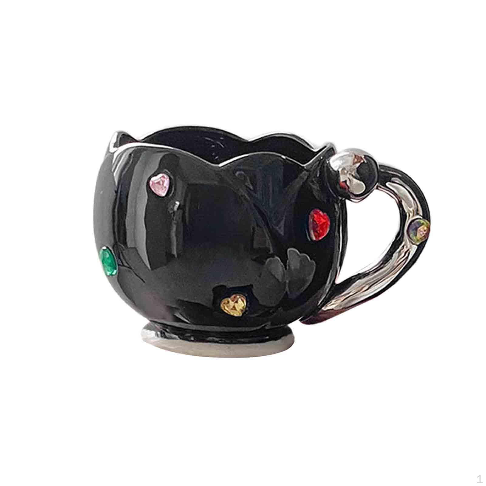 

Художественный цветочный керамический чайный набор для кофе и любителей чёрный