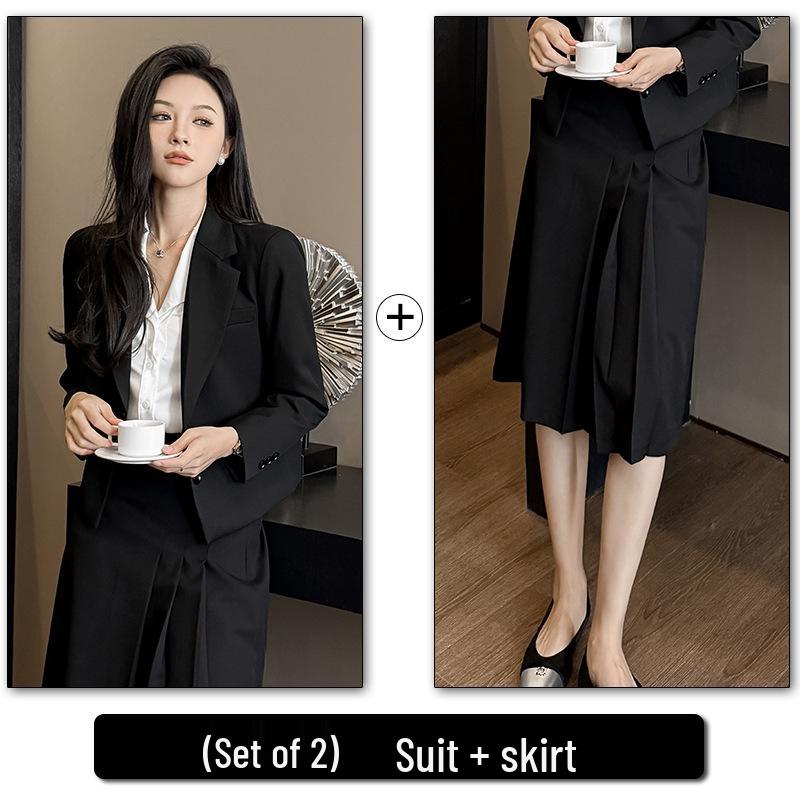 Early Autumn Professional Age-Defying Petite Interview Suit Set with Midi Skirt