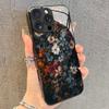 Retro Floral Print Anti-Drop Protective Glass Phone Case For iPhone 11 12 13 14 15 16 17 Pro Max 16E 7 8 Plus XR XS X Back Cover