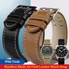 20mm 22mm Genuine Leather with Nails Watchband For Hamilton Khaki H77616533 H70615733 Series Men's Watch Band Strap Wristband