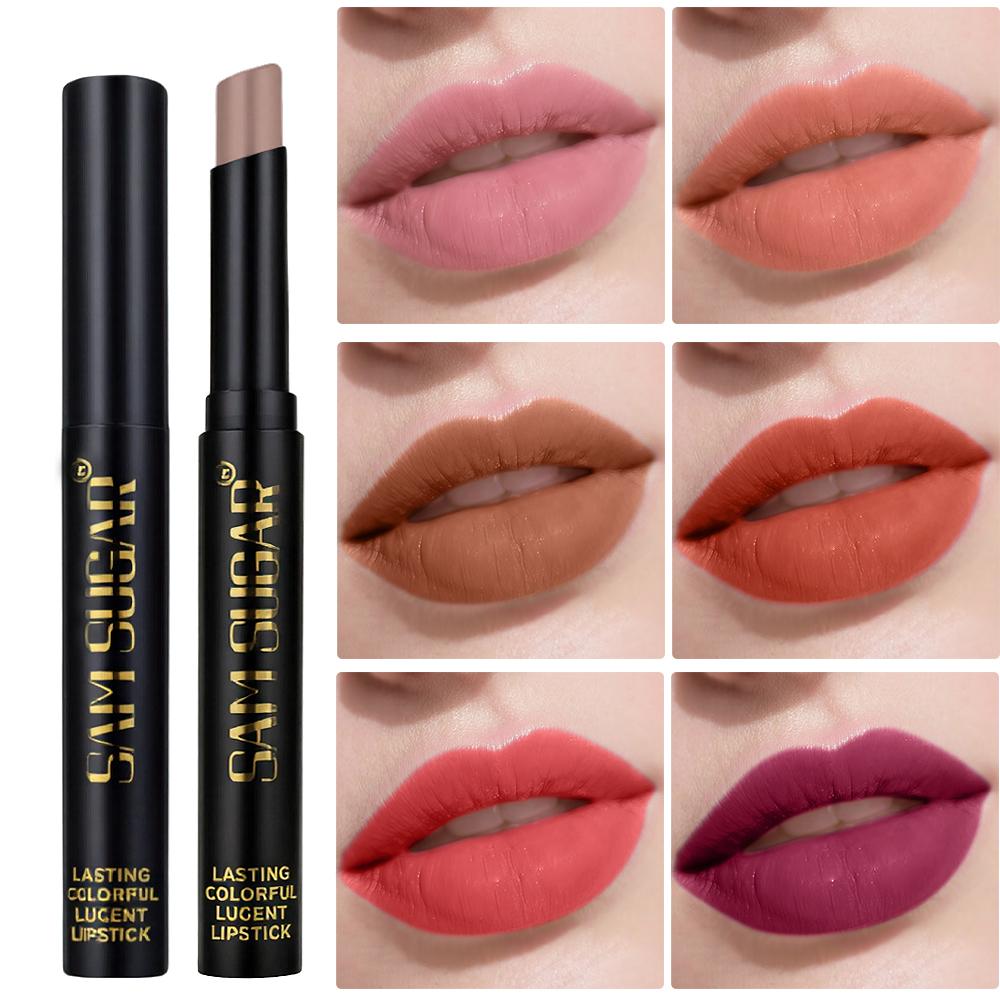 Διαμαντένιο μαργαριταρένιο κραγιόν αδιάβροχο μακράς διαρκείας αντικολλητικό Κύπελλο ματ βελούδινο λαμπερό κραγιόν Κόκκινο σέξι χειλιών καλλυντικά μακιγιάζ