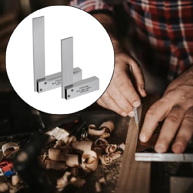 Engineer Grade Carbon Steel Square Tool Featuring 90 Degree Calibration Upgrades for Technical Drawing & DIY Project
