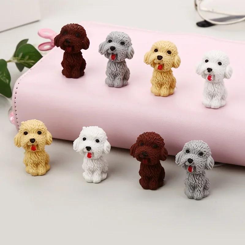 2Pcs Kawaii Cute Dog Cartoon Eraser Pencil Rubber Novelty for Kids School Office Supplies Student Stationery Gift Random