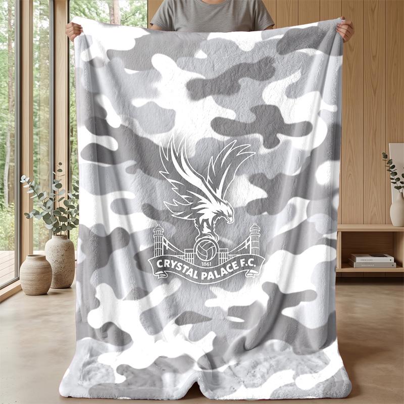 Couverture Flottante en Flanelle Imprimée Football Crystal Palace, Couverture Jetée Douce Chaude Légère pour Canapé Lit Camping