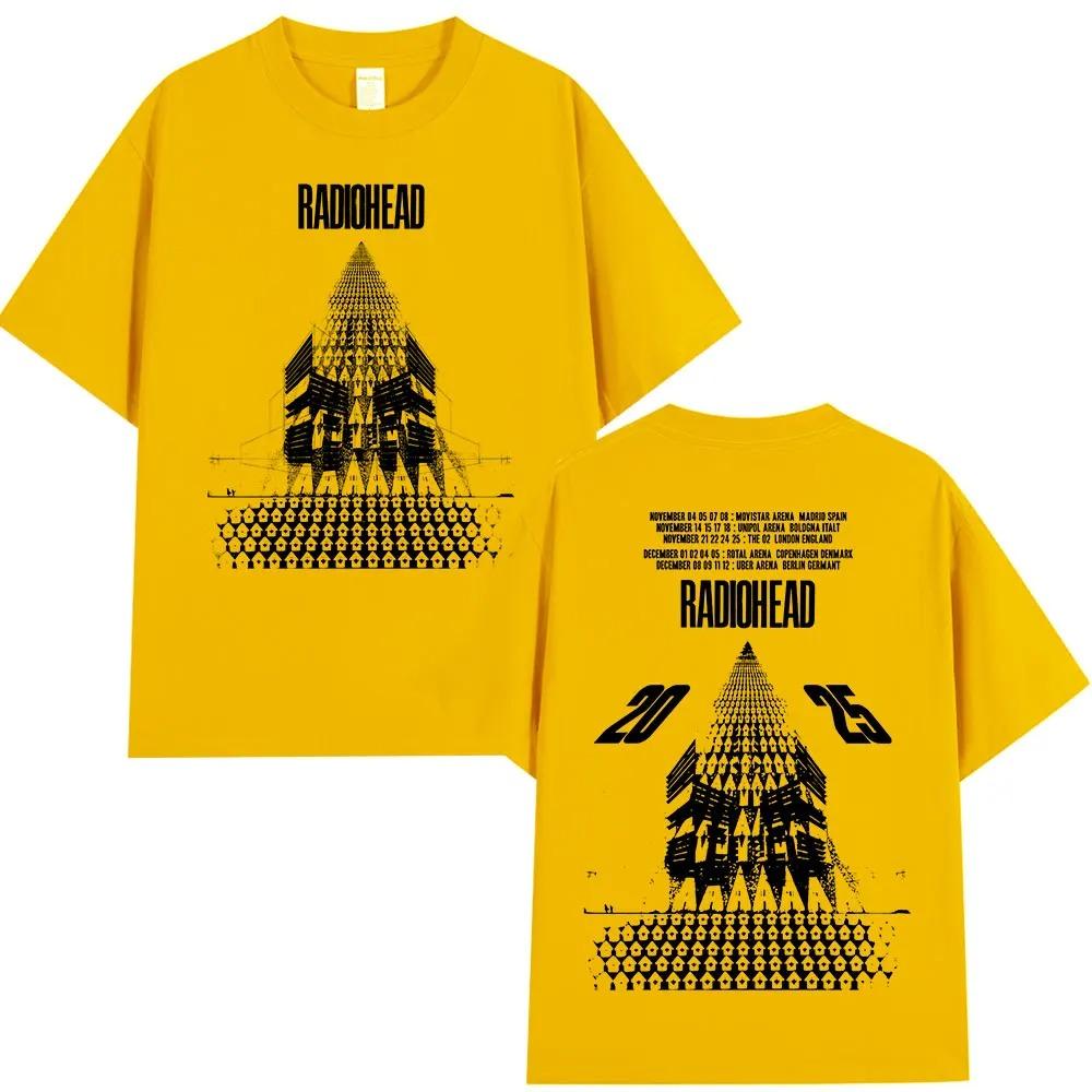 Radiohead Return To The Road European Tour 2025 T Shirt Fashion Rock Band T-shirts Men Women Cotton Oversized High Quality Soft