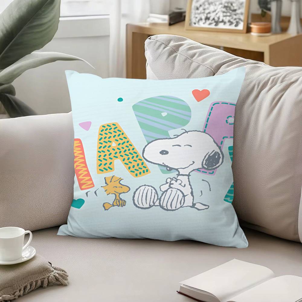 Cartoon Dog-S_SnoopyS Pillow Case Pattern Printed Pillowcase For Living Room Sofa Cushion Cover & Bedroom Decor