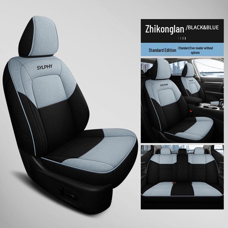 2023 Sylphy Full Surround Linen Seat Cover for All Seasons - 5-Seat Special Edition